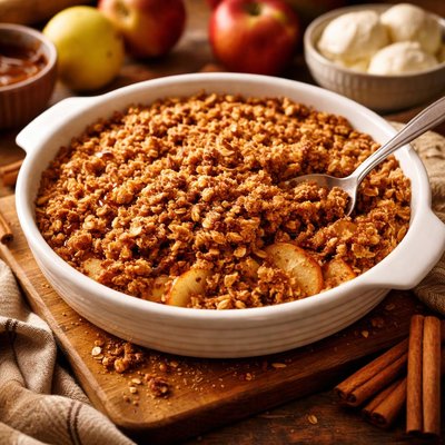 Image of Pampered Chef Style Apple Crisp for Microwave or Oven