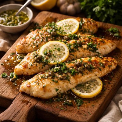 Image of Pan Fried Haddock with Lemon Herb Sauce