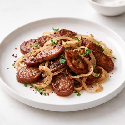 Image of Pan Fried Linguica and Onions