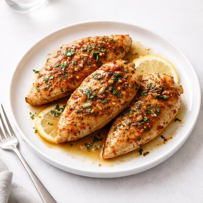 Image of Pan Fried Paprika Garlic and Lemon Dijon Chicken Breasts