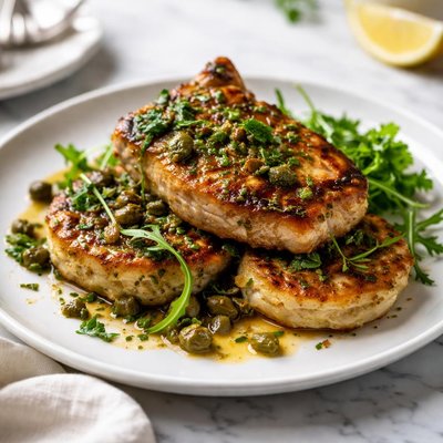 Image of Pan Fried Pork with Celeriac Potato Cakes
