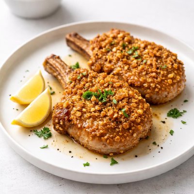 Image of Pan Fried Potato Chip Pork Chops