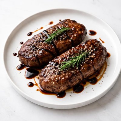 Image of Pan Fried Steaks with Balsamic Glaze