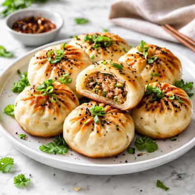 Image of Pan Fried Stuffed Buns