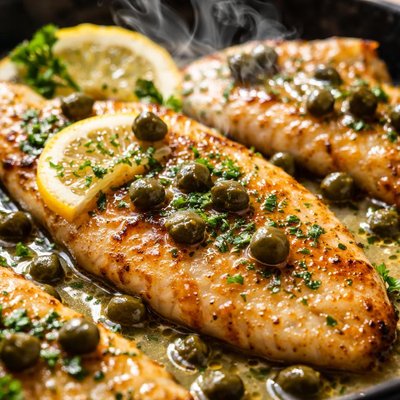 Image of Pan Fried Tilapia with White Wine and Capers