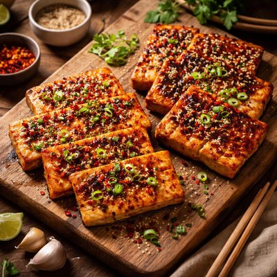 Image of Pan Grilled Marinated Tofu with Two Variations