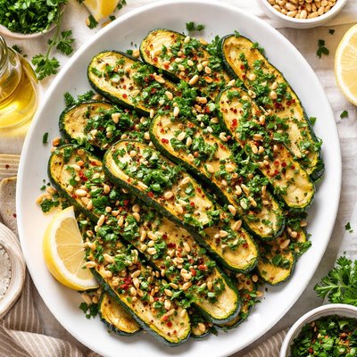 Image of Pan Roasted Zucchini with Fresh Herb Gremolata