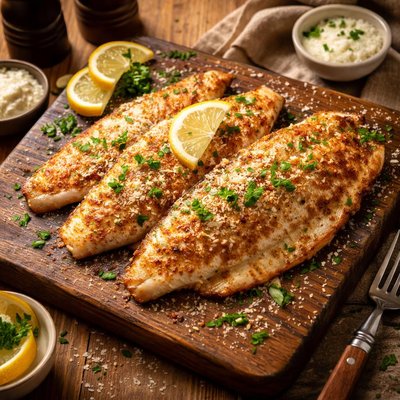 Image of Pan Sauteed Sole Flounder Parmesan