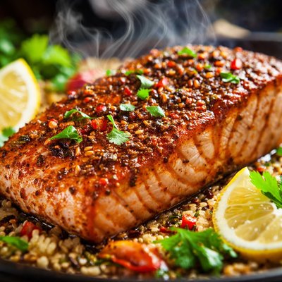 Image of Pan Seared Moroccan Salmon