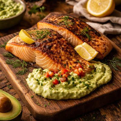 Image of Pan Seared Salmon with Avocado Remoulade