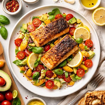 Image of Whole30 Pan Seared Salmon with Crispy Skin