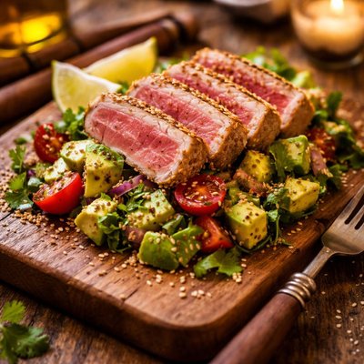 Image of Pan Seared Tuna with Avocado