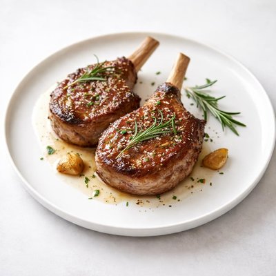Image of Pan Seared Veal Chops with Rosemary