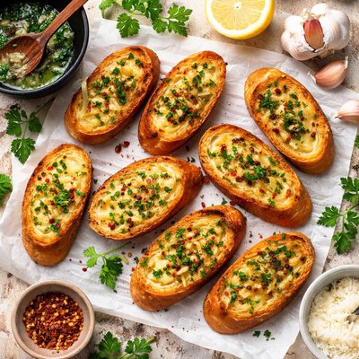 Image of Pan Toasted Garlic Bread