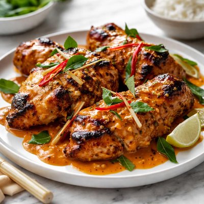 Image of Panang Curry Barbecue Chicken with Lemon Grass