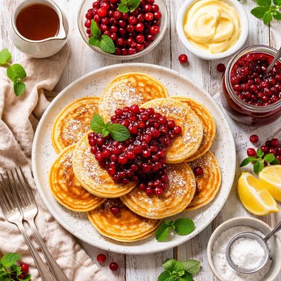Image of Pancakes with Lingonberries Sweden