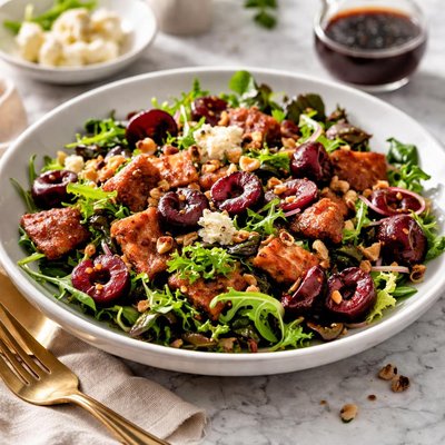 Image of Pancetta and Cherry Salad with Port Wine Dressing