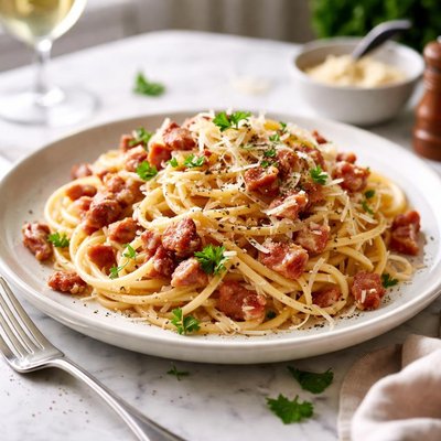 Image of Pancetta Spiced Ham Carbonara