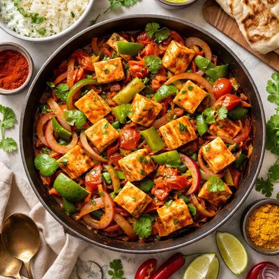 Image of Paneer Jalfrezi Paneer with Green Peppers Onions and Tomatoes