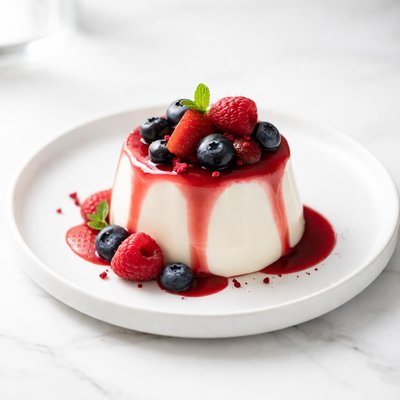Image of Panna Cotta with Berry Sauce