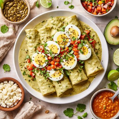 Image of Papadzules Mayan Egg Enchiladas with Pumpkin Seed Sauce