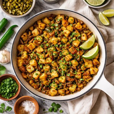 Image of Papas Con Chile Verde Potatoes with Green Chile for Two