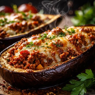 Image of Papoutsakias Stuffed Eggplant Aubergine