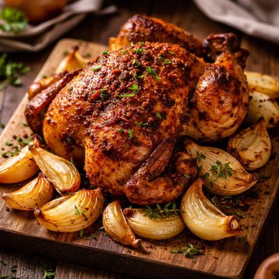 Image of Paprika Roast Chicken with Sweet Onion