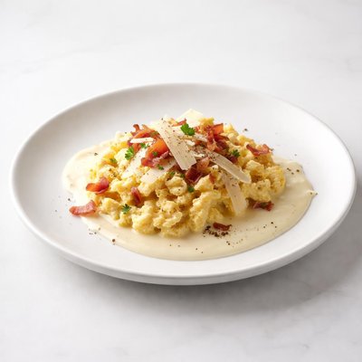 Image of Parma Style Scrambled Eggs Parmesan Sauce