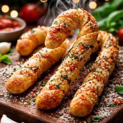 Image of Parmesan Breadstick Candy Canes