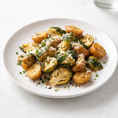 Image of Parmesan Brussels Sprouts with New Potatoes