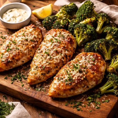 Image of Parmesan Chicken and Broccoli
