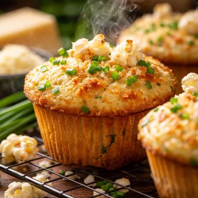 Image of Parmesan Chive Popcorn Muffins