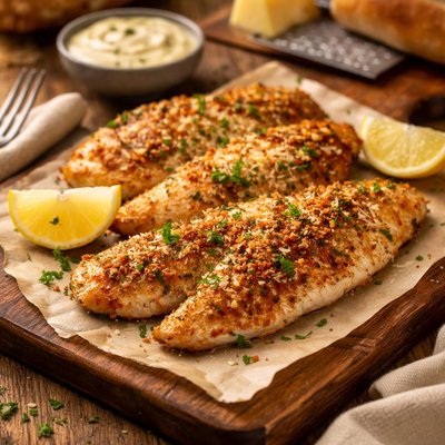 Image of Parmesan Crusted Tilapia Olive Garden Copycat