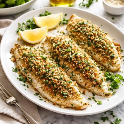 Image of Parmesan Herb Baked Flounder