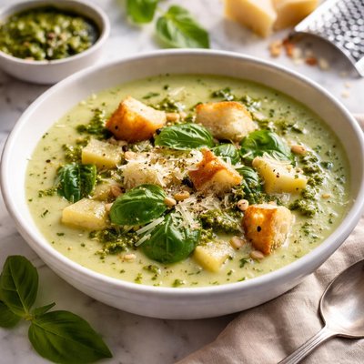 Image of Parmesan Pesto Potato Soup