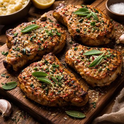 Image of Parmesan Sage Baked Pork Chops