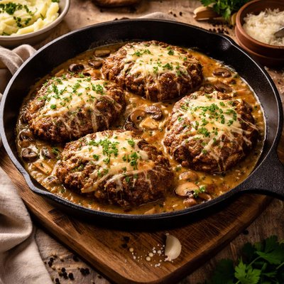 Image of Parmesan Salisbury Steak Skillet