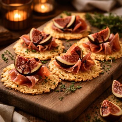 Image of Parmesan Wafers with Prosciutto and Figs