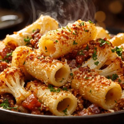 Image of Parmigiano Crusted Rigatoni W Cauliflower Bacon