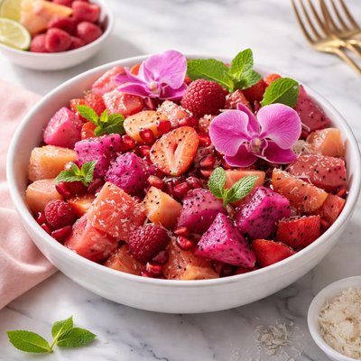 Image of Passionately Pink Tropical Fruit Salad