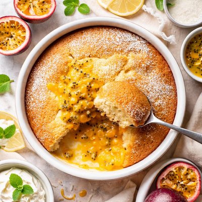 Image of Passionfruit Saucing Pudding