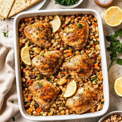 Image of Passover Baked Chicken and Stuffing
