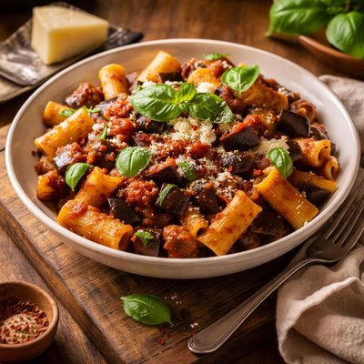 Image of Pasta a La Norma Eggplant Tomato Sauce