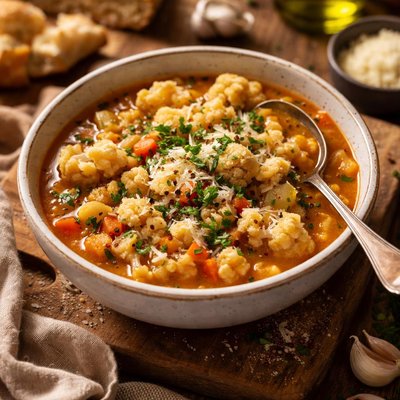 Image of Pasta and Cauliflower Soup
