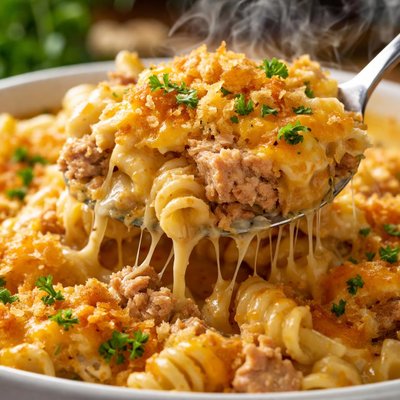 Image of Pasta and Tuna Cheddar Bake