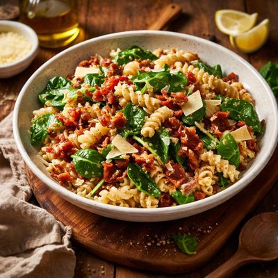 Image of Pasta Bacon Spinach Salad