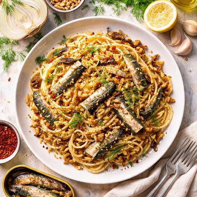 Image of Pasta Con Finocchio E Sarde Pasta with Fennel and Sardines