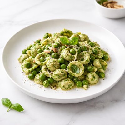 Image of Pasta Pesto and Peas