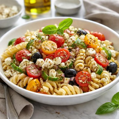 Image of Pasta Salad W Feta and Cherry Tomatoes